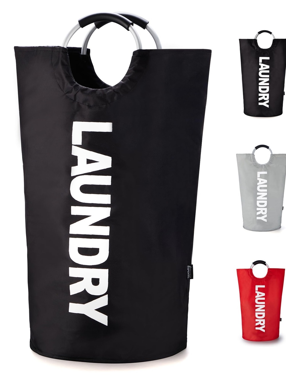 Brand New Caroeas Tall Laundry Basket 90L, Large Hamper, Freestanding Basket